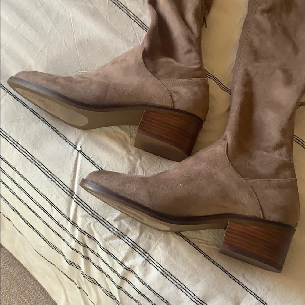 Steve Madden over the knee tan suede boot